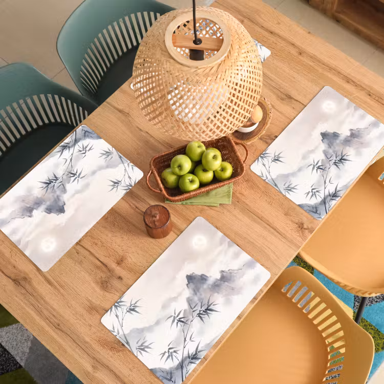 Placemat - 6 stuks - Bamboe - Azië - Grijs — 3