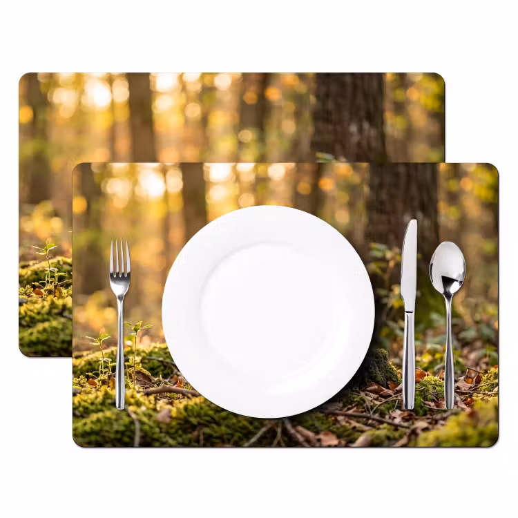 Placemat - 6 stuks - Houtsnip - Bos - Bladeren - Herfst - Gecamoufleerd — 2