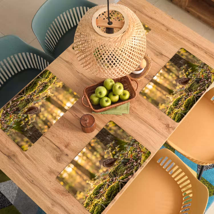 Placemat - 6 stuks - Houtsnip - Bos - Bladeren - Herfst - Gecamoufleerd — 3