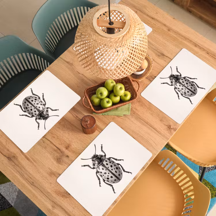 Placemat - 6 stuks - Kever - Insect - Vintage — 3
