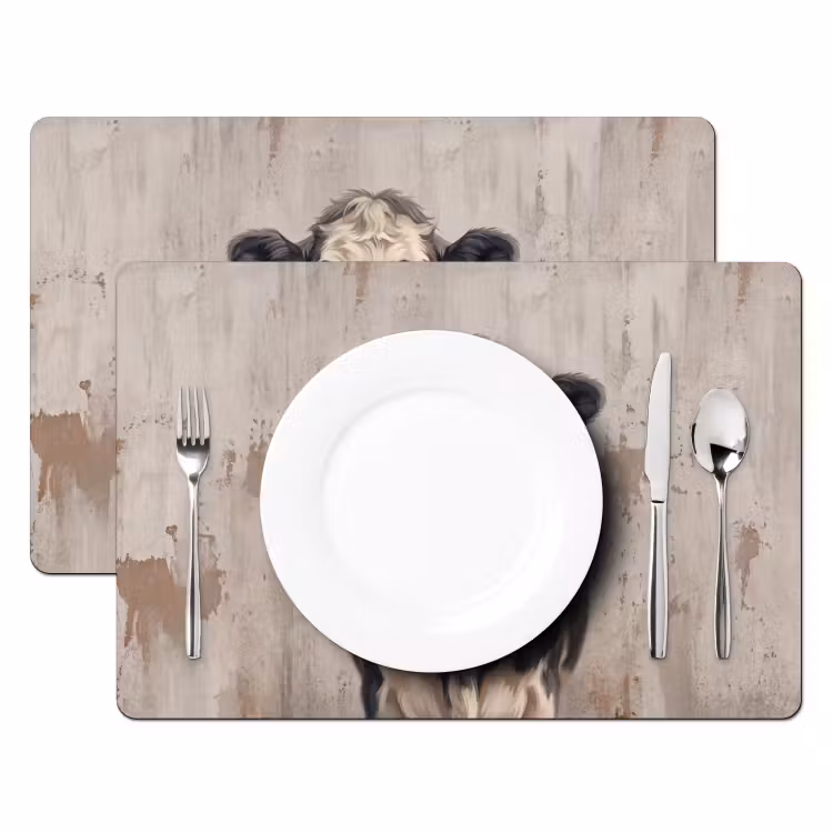 Placemat - 6 stuks - Koe - Portret - Dieren - Modern — 2