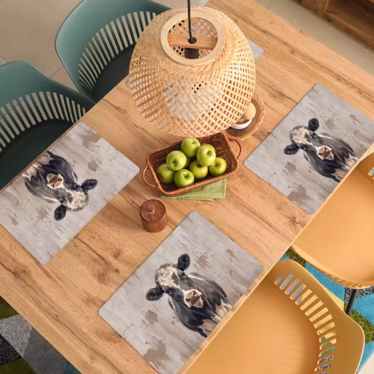 Placemat - 6 stuks - Koe - Portret - Dieren - Modern — 3