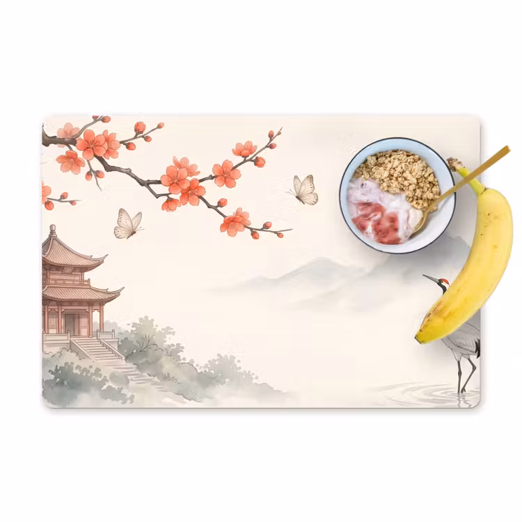 Placemat - 6 stuks - Kraanvogel - Azië - Klassiek — 1