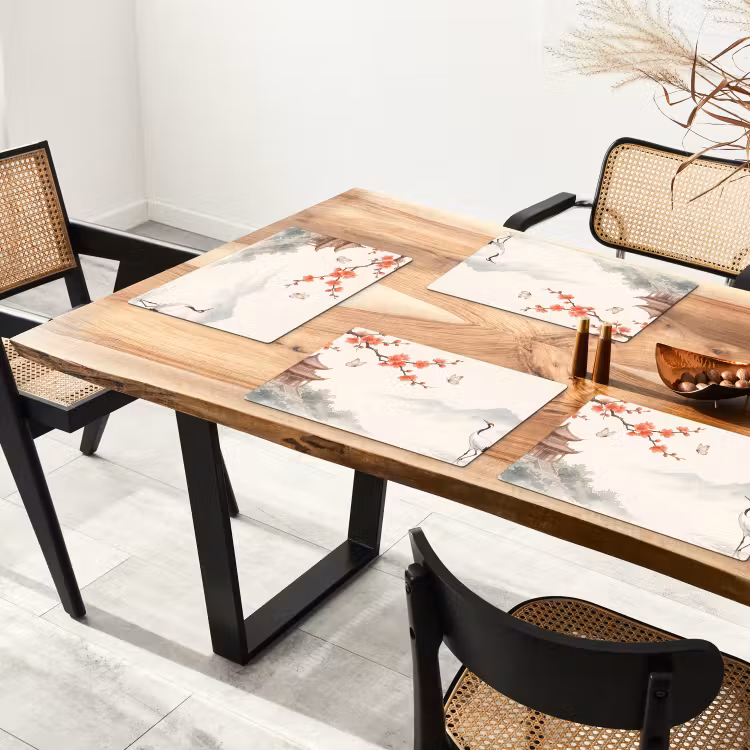 Placemat - 6 stuks - Kraanvogel - Azië - Klassiek — 4