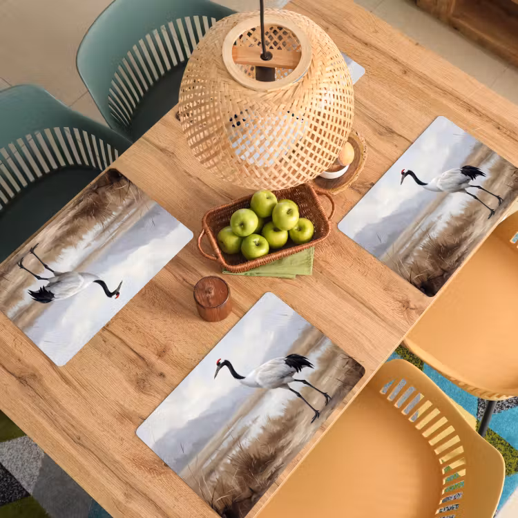 Placemat - 6 stuks - Kraanvogel - Natuur - Realistisch — 3