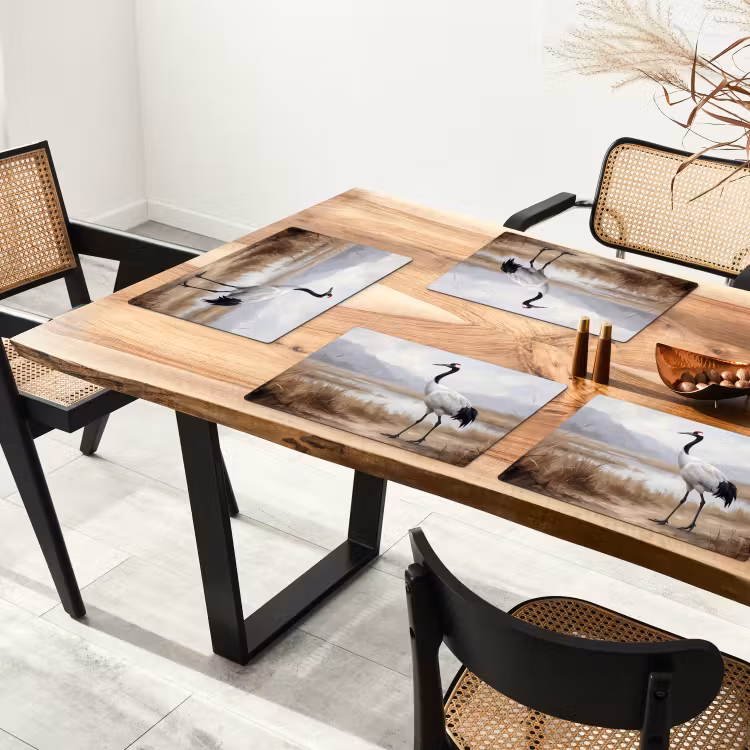 Placemat - 6 stuks - Kraanvogel - Natuur - Realistisch — 4