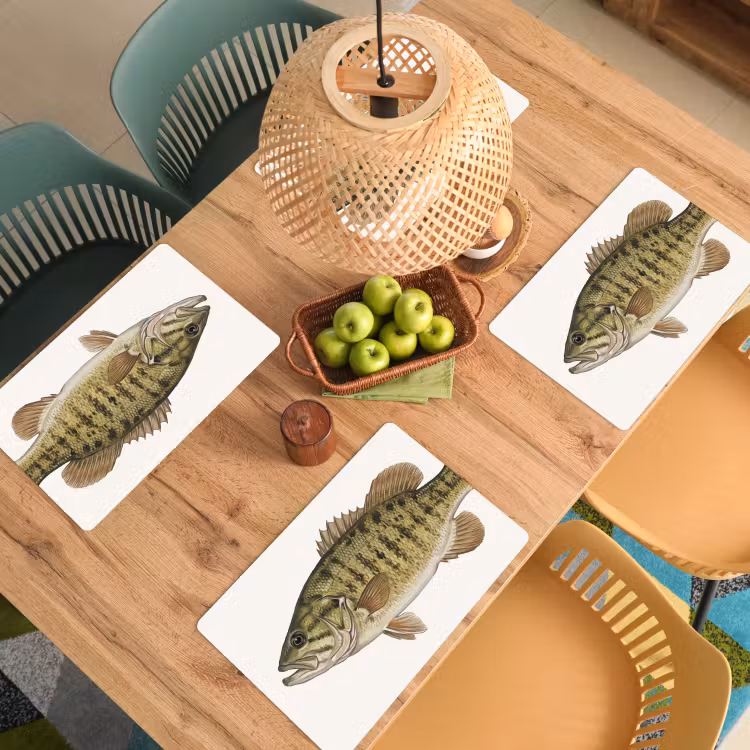 Placemat - 6 stuks - Vissen - Natuur - Vintage — 3