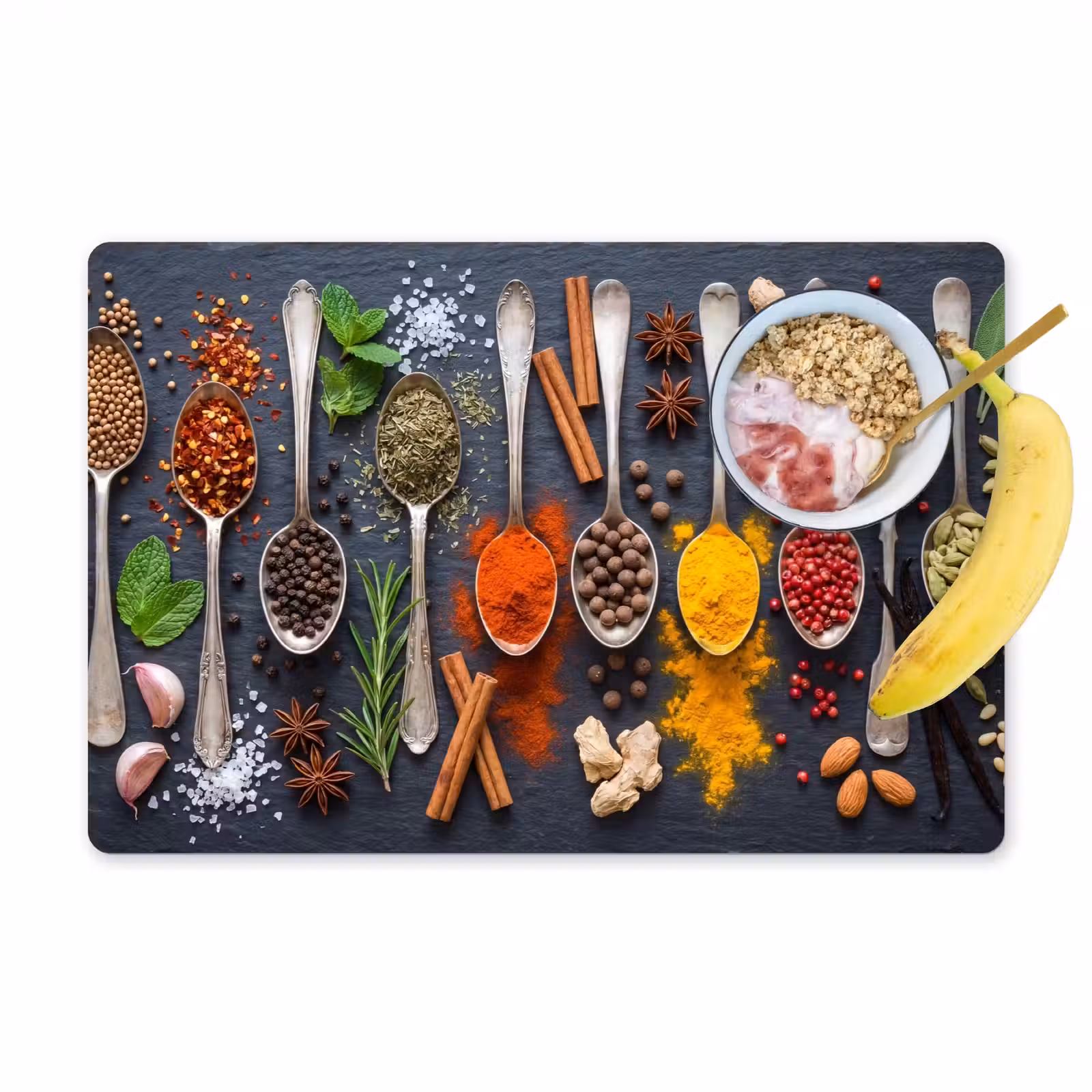 Placemat - 6 stuks - Kruiden - Lepels - Culinair - Kleurrijk - Sfeervol — 1