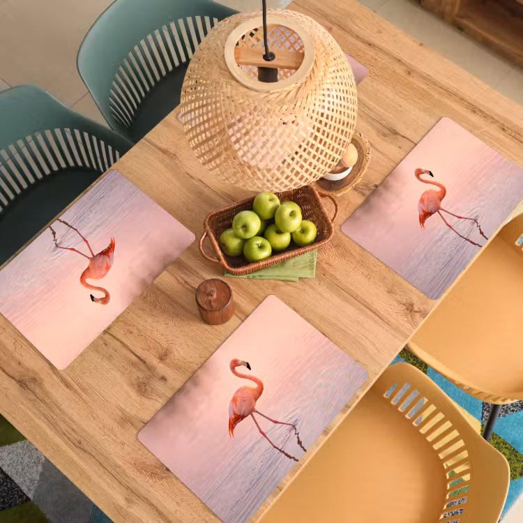 Placemat - 6 stuks - Flamingo - Water - Roze — 3