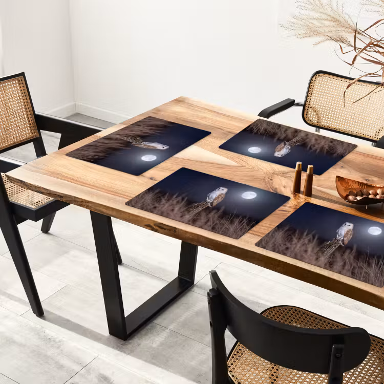 Placemat - 6 stuks - Kerkuil - Maan - Nacht — 4