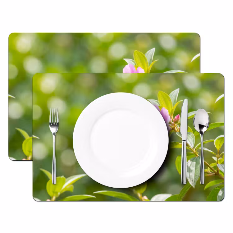 Placemat - 6 stuks - Kolibrie - Bloem - Natuur - Groen — 2
