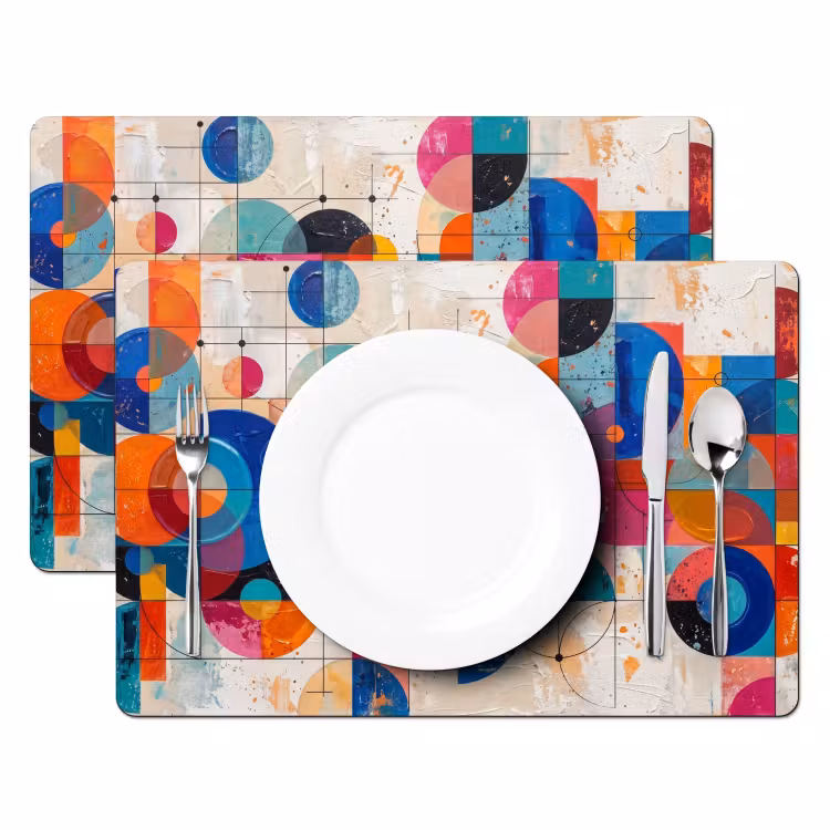 Placemat - 6 stuks - Kunst - Geometrisch - Abstract - Kleurrijk — 2