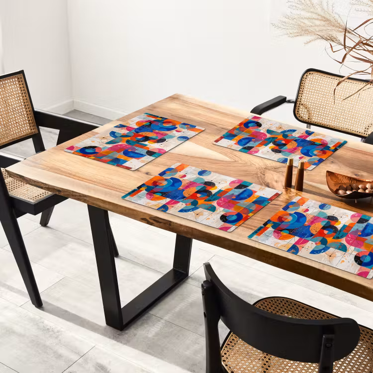 Placemat - 6 stuks - Kunst - Geometrisch - Abstract - Kleurrijk — 4