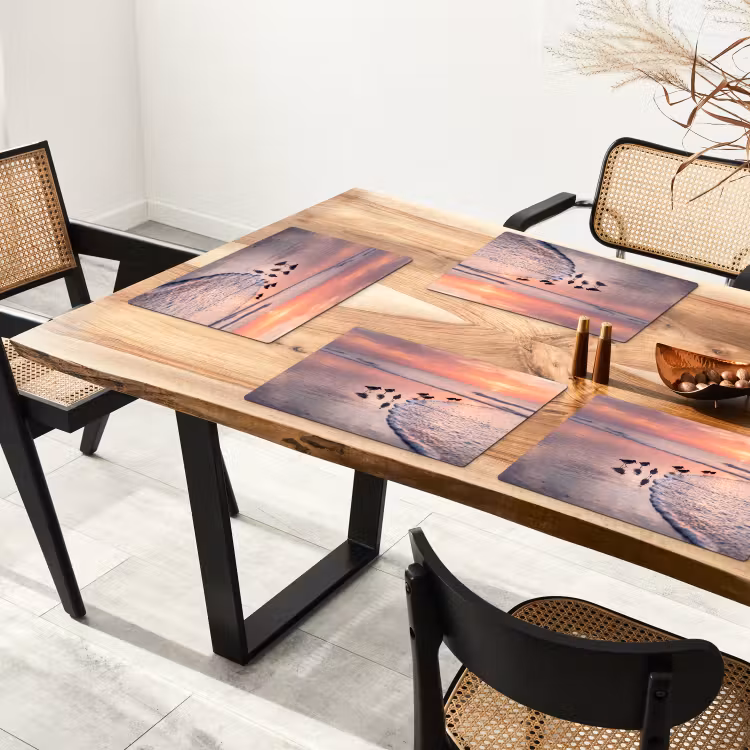 Placemat - 6 stuks - Meeuwen - Strand - Zee - Roze — 4