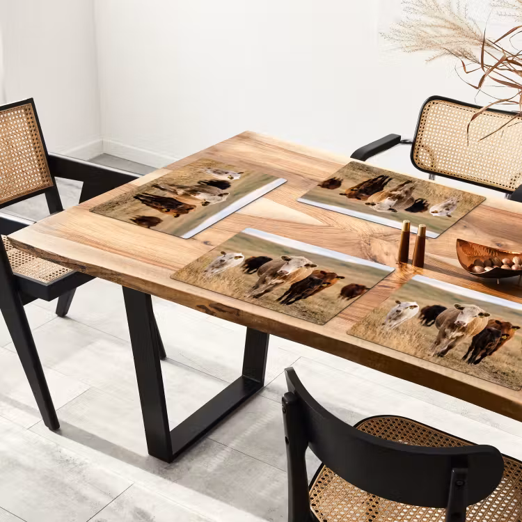 Placemat - 6 stuks - Runderen - Kudde - Landschap - Weide - Rustig — 4