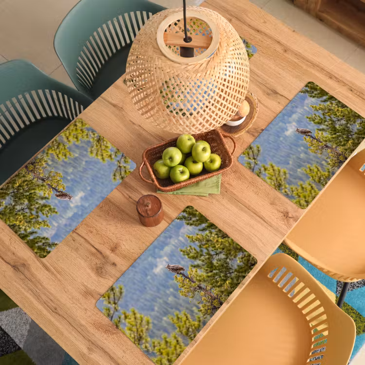 Placemat - 6 stuks - Uil - Oehoe - Bomen - Natuur — 3