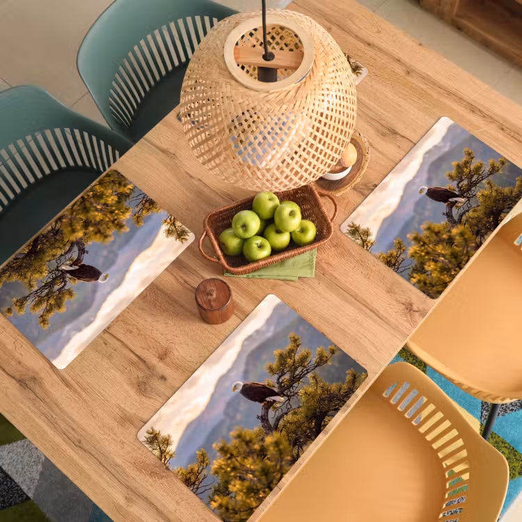 Placemat - 6 stuks - Zeearend - Boom - Bergen - Groen — 3