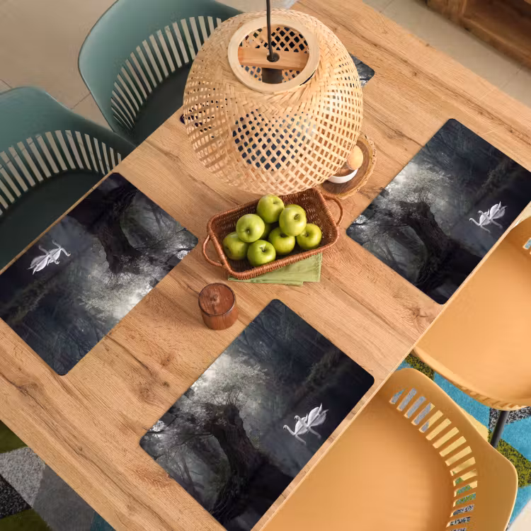 Placemat - 6 stuks - Zwanen - Rivier - Bos — 3