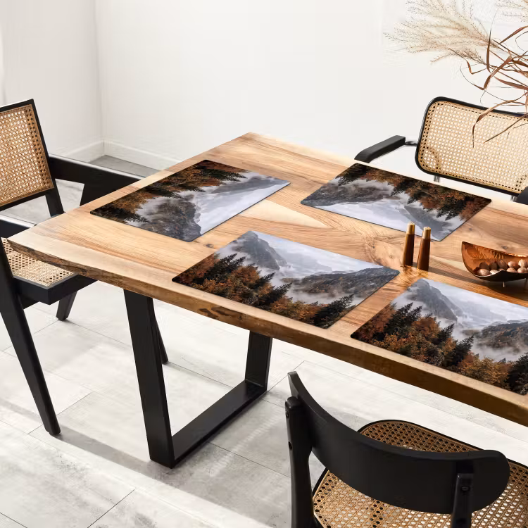 Placemat - 6 stuks - Bergen - Vallei - Mist - Herfst - Natuur — 4