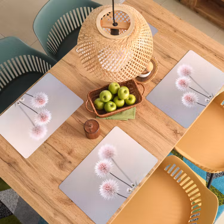 Placemat - 6 stuks - Bloemen - Bollen - Roze — 3