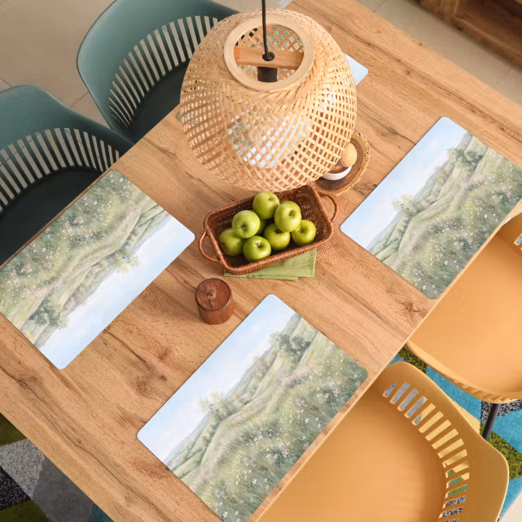 Placemat - 6 stuks - Bloemen veld - Bloemen - Groen — 3
