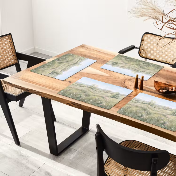 Placemat - 6 stuks - Bloemen veld - Bloemen - Groen — 4