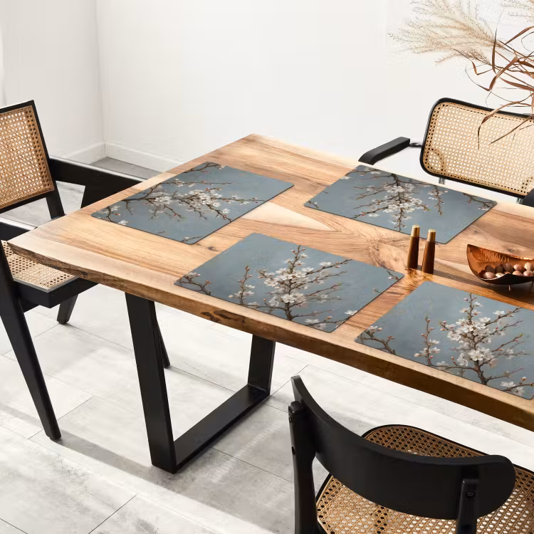 Placemat - 6 stuks - Botanisch - Stilleven - Blauw — 4