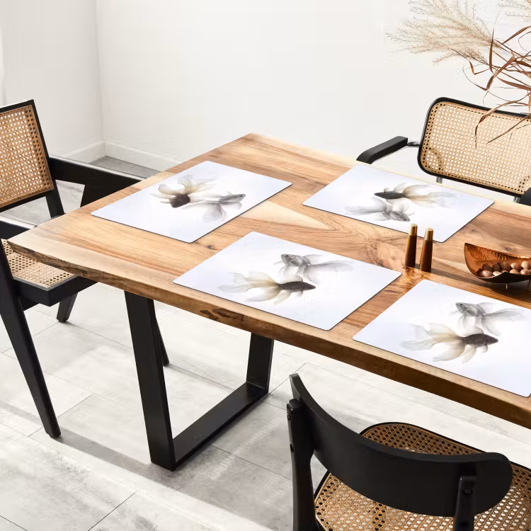 Placemat - 6 stuks - Goudvissen - Modern - Wit — 4