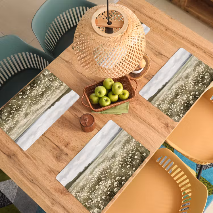 Placemat - 6 stuks - Illustratie - Landschap - Wit — 3