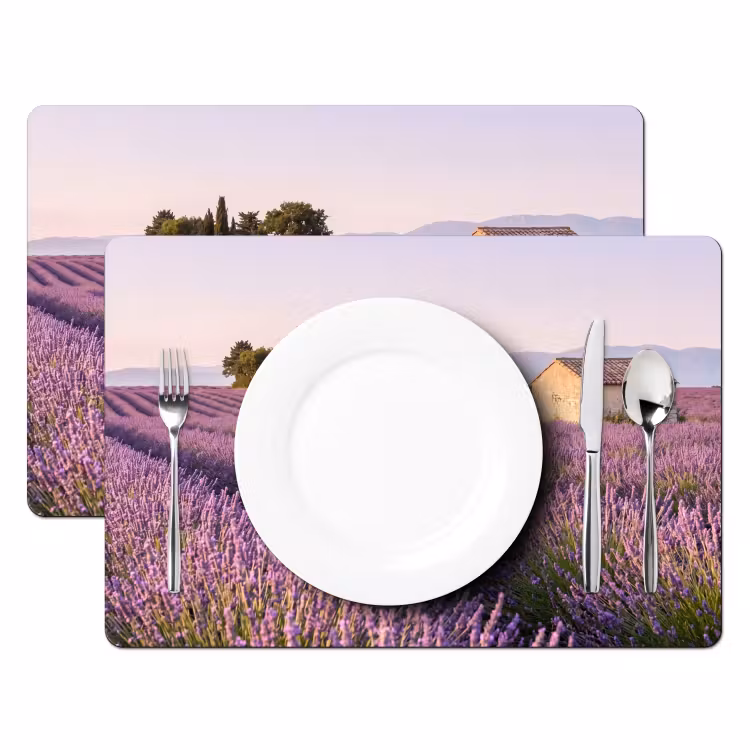 Placemat - 6 stuks - Lavendel - Landschap - Sereen - Paars — 2