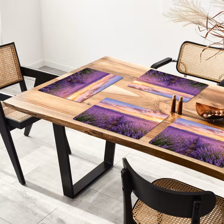 Placemat - 6 stuks - Lavendel - Veld - Natuur - Paars — 4