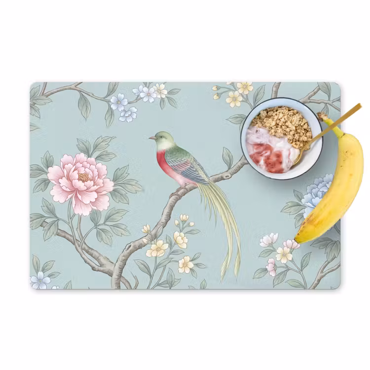 Placemat - 6 stuks - Vogel - Bloemen - Kleurrijk — 1