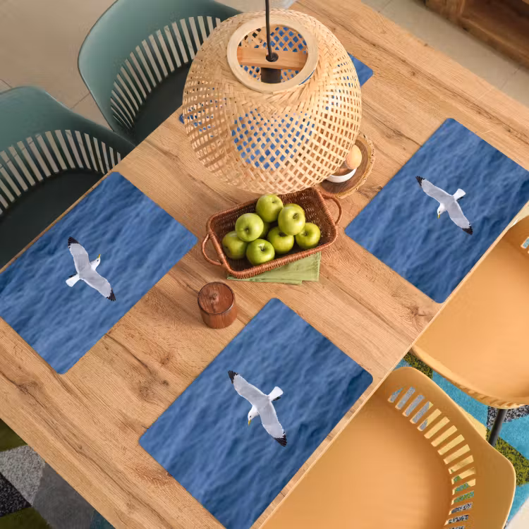 Placemat - 6 stuks - Zeemeeuw - Oceaan - Blauw — 3