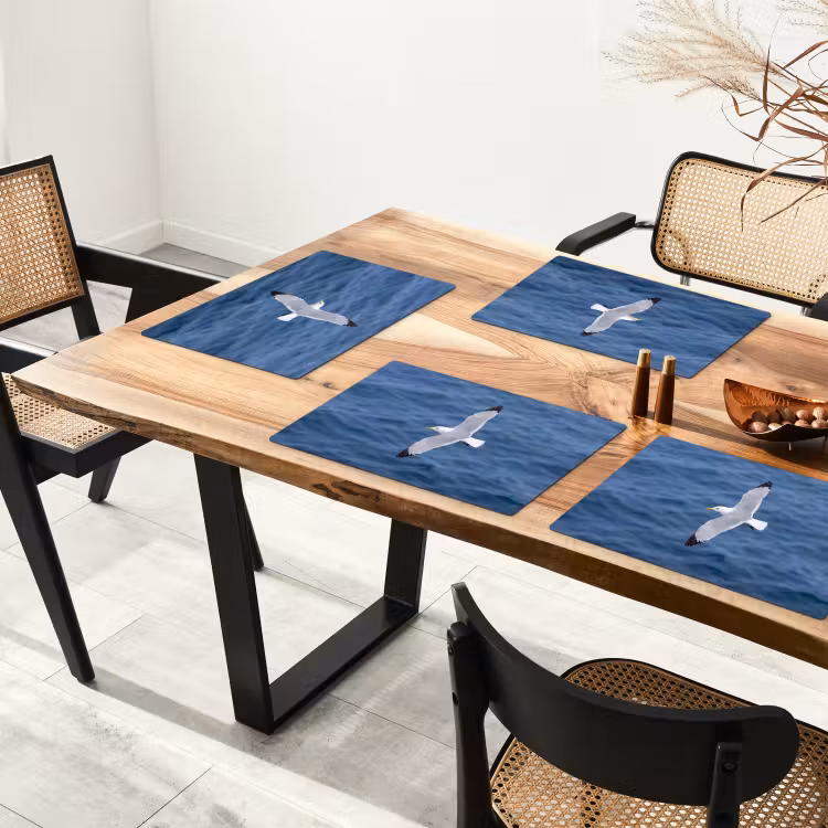 Placemat - 6 stuks - Zeemeeuw - Oceaan - Blauw — 4