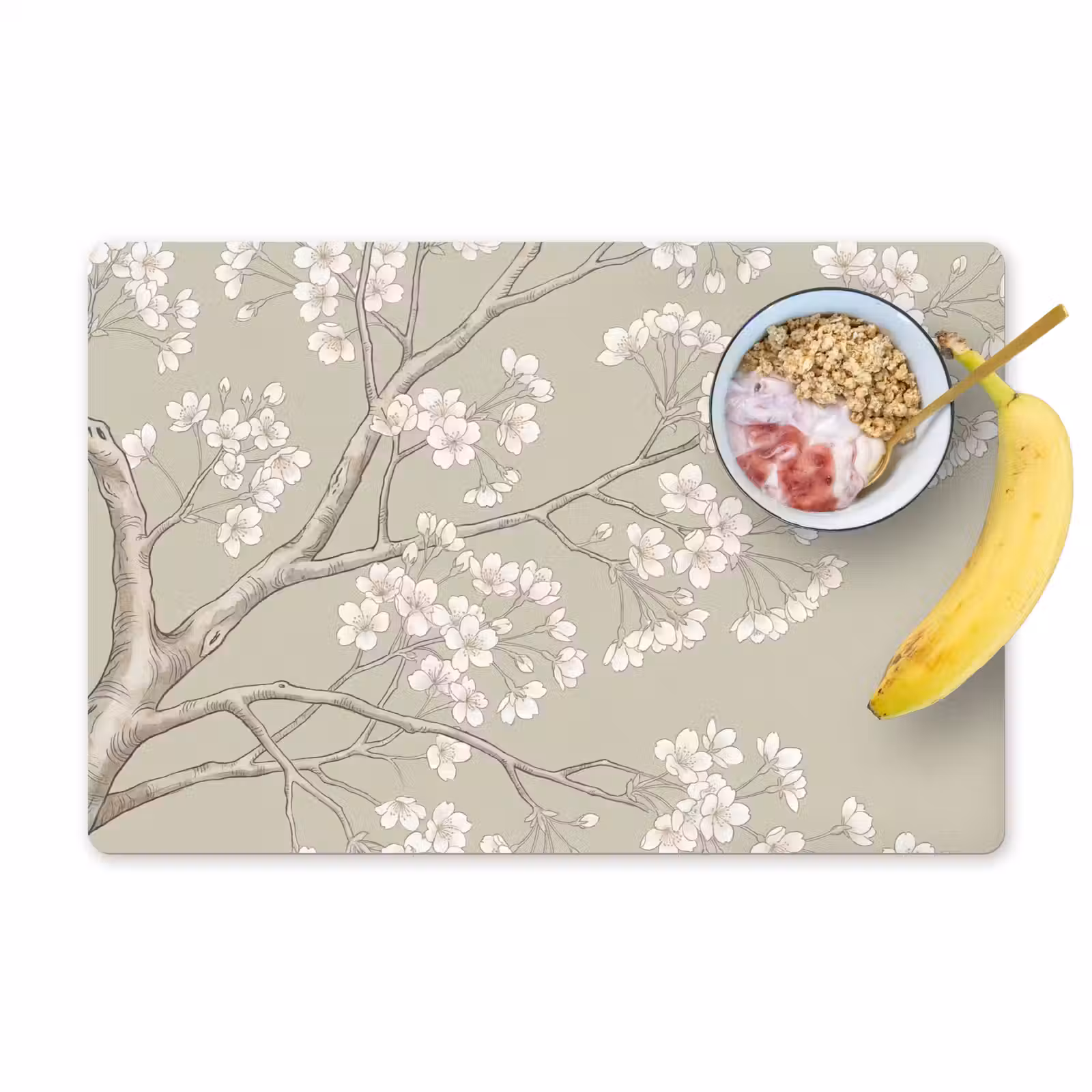 Placemat - 6 stuks - Sereen - Bloesem - Wit — 1