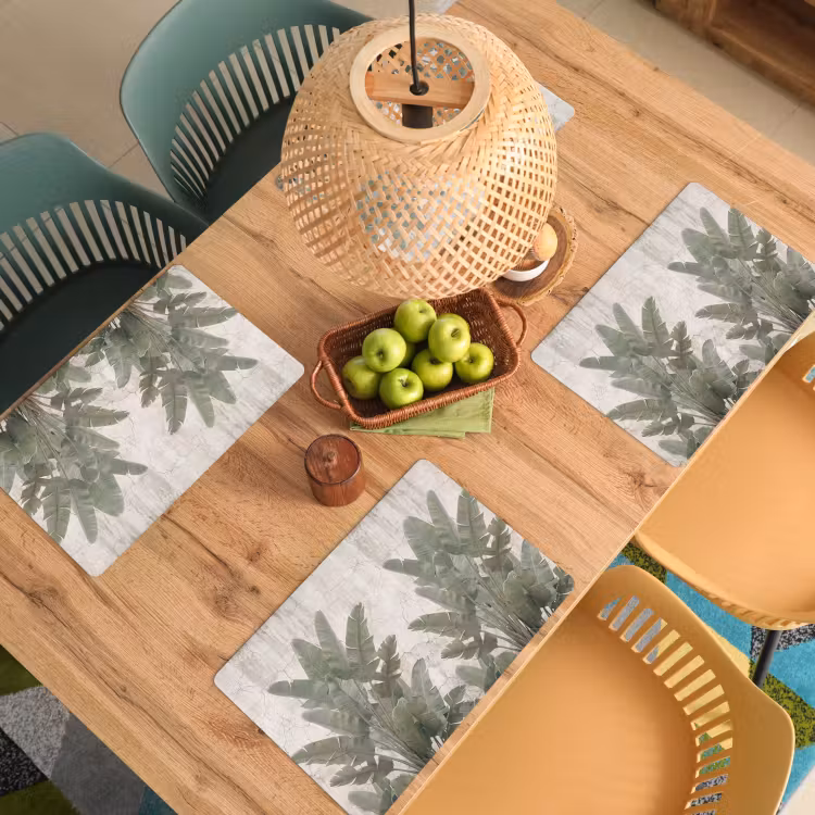 Placemat - 6 stuks - Bananenbladeren - Beton - Groen — 3