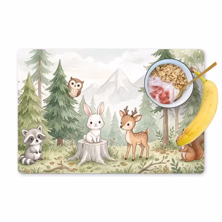 Placemat - 6 stuks - Bos - Dieren - Groen — 1