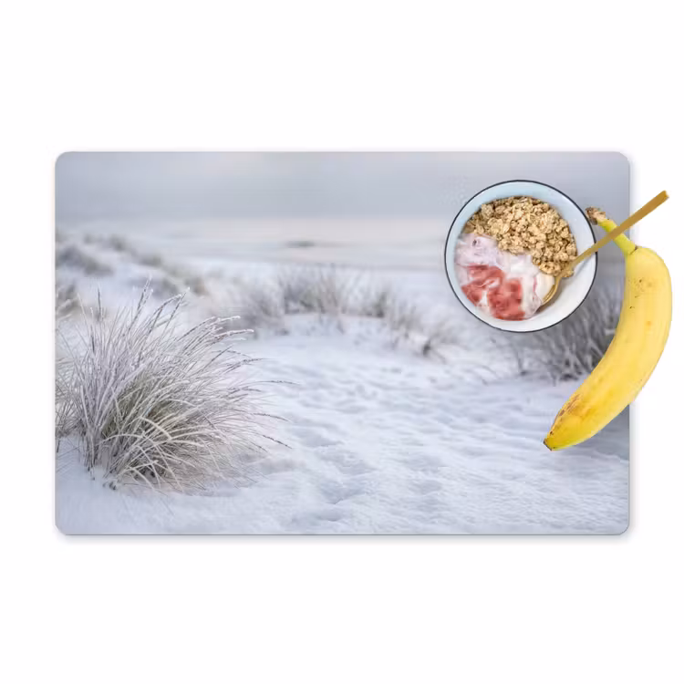 Placemat - 6 stuks - Duinen - Sneeuw - Strand - Winter - Serene — 1