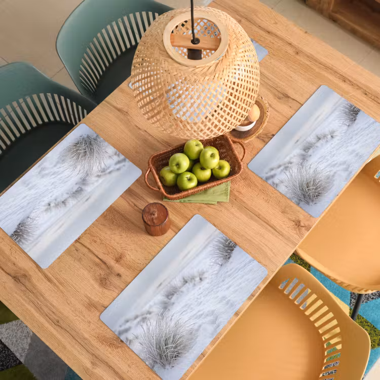 Placemat - 6 stuks - Duinen - Sneeuw - Strand - Winter - Serene — 3
