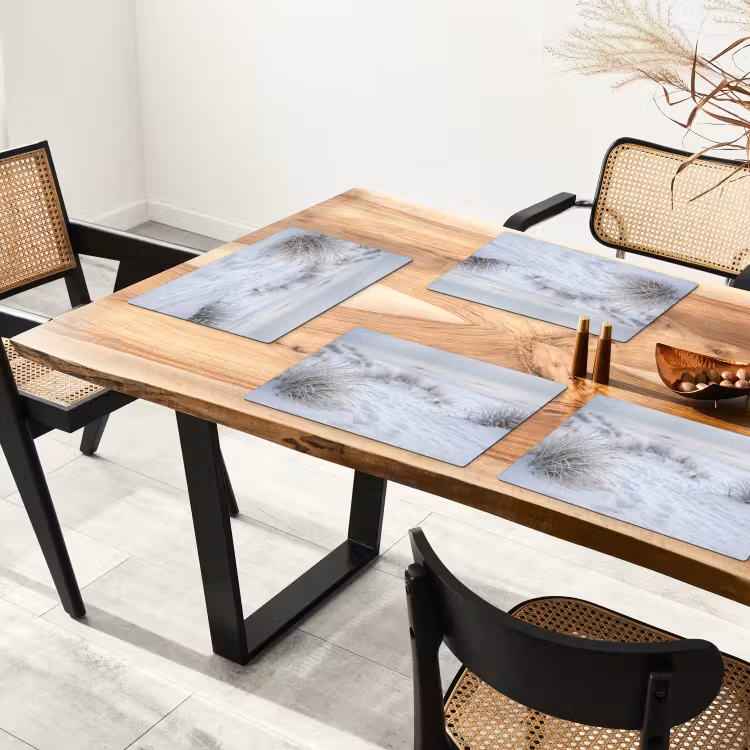 Placemat - 6 stuks - Duinen - Sneeuw - Strand - Winter - Serene — 4