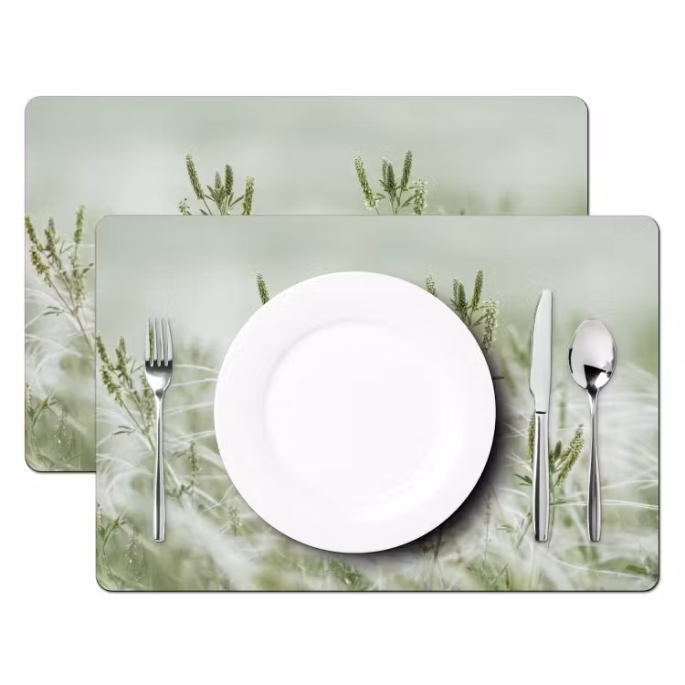 Placemat - 6 stuks - Grassen - Minimalistisch - Groen — 2