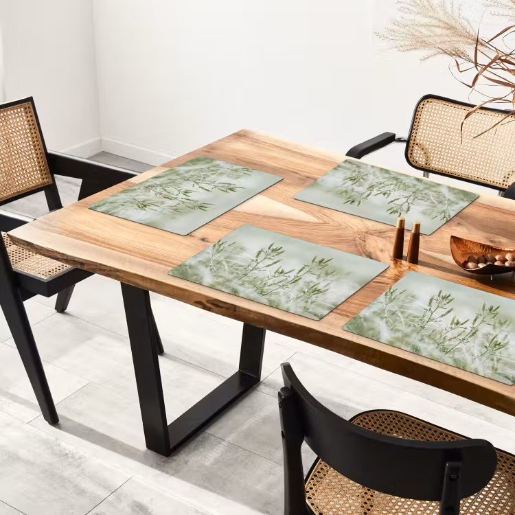 Placemat - 6 stuks - Grassen - Minimalistisch - Groen — 4