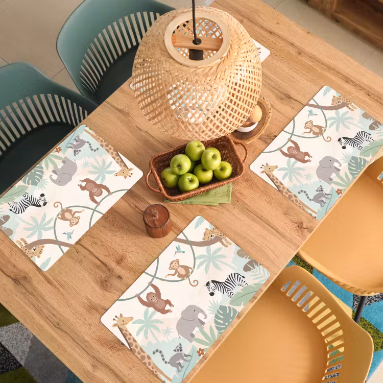 Placemat - 6 stuks - Jungle - Dieren - Groen — 3