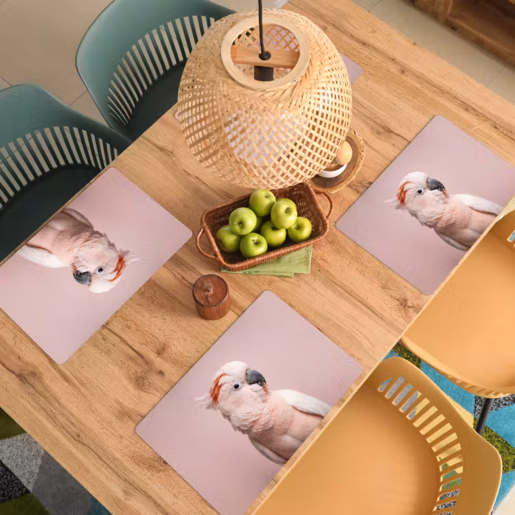 Placemat - 6 stuks - Kaketoe - Portret - Roze — 3