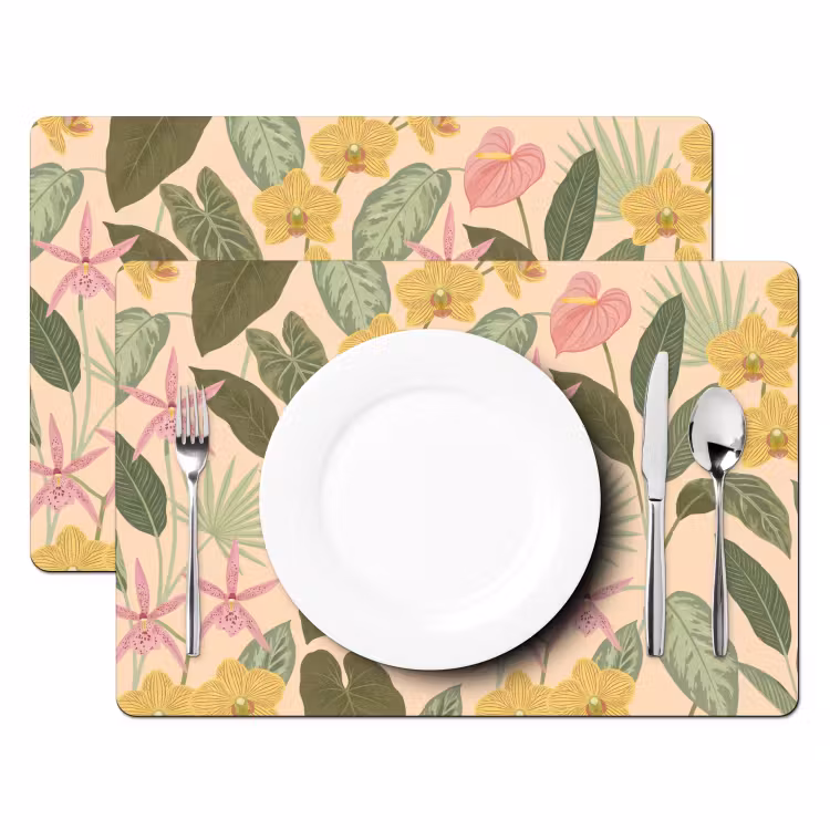 Placemat - 6 stuks - Patroon - Bloemen - Kleurrijk — 2