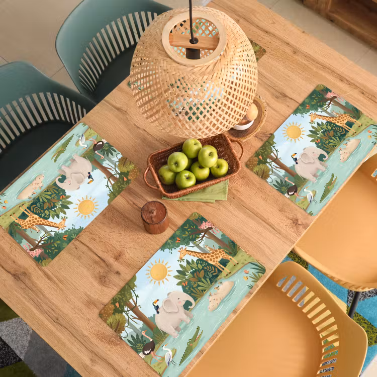 Placemat - 6 stuks - Jungle - Oase - Dieren - Kleurrijk — 3