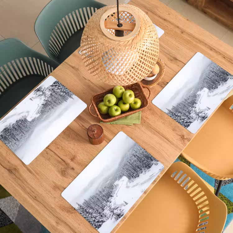 Placemat - 6 stuks - Rivier - Bevroren - Landschap - Winter — 3