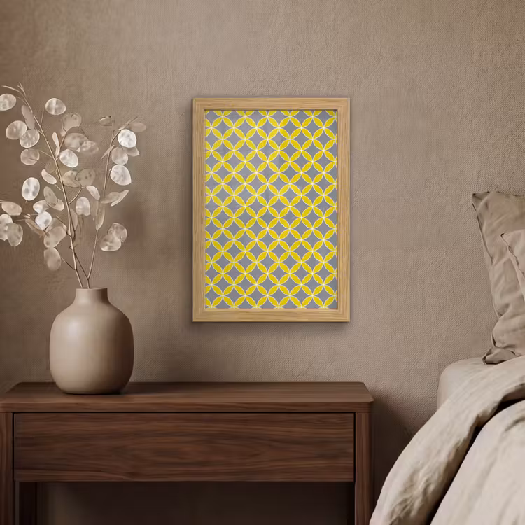 Poster met lijst - Geometrisch - Cirkels - Modern - Grijs - Geel — 4