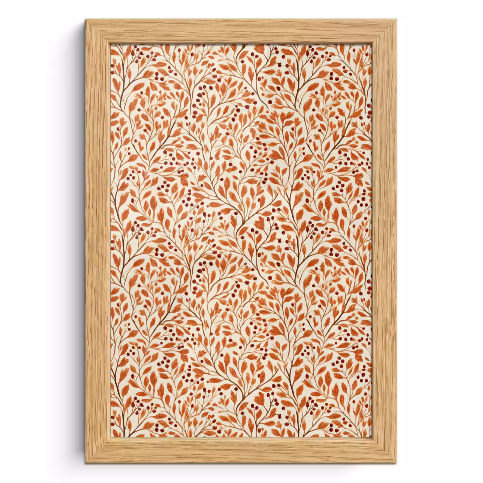 Poster met lijst - Bladeren - Botanisch - Terracotta — 1
