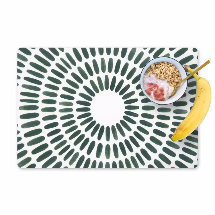 Placemat - 6 stuks - Abstract - Cirkel - Patroon - Modern - Groen — 1